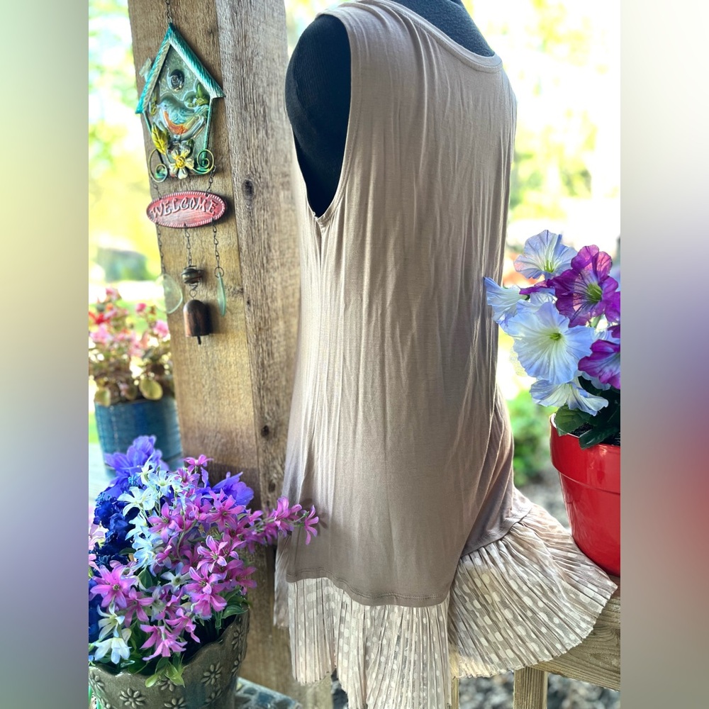 Logo Layers Mocha Solid Stretch Knit Pullover W B… - image 5